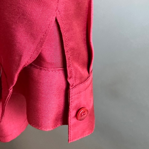 VINTAGE MARINA RINALDI VOYAGE BLOUSE 27 RED PRE OWNED - Picture 7 of 11